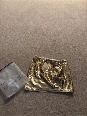 SHEIN Gold Sequin Mini Skirt